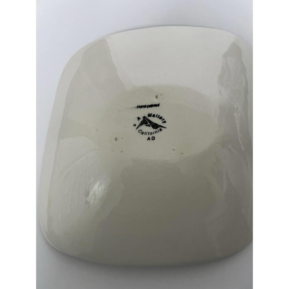 Vintage Ann Mallory California Mid Century Hand Painted Dish Black White - Picture 4 of 4